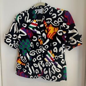 Anne Crimmins for UMI Collections Colorful Abstract Pattern Blazer - Size 8